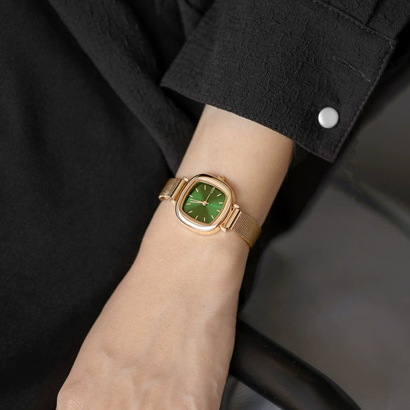 Women's Alloy Square Dial Fashion Simple Elegant Mesh Chain Niche Watch