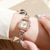 Women's Alloy Square Diamond Bracelet Quartz Watch Fashion Style