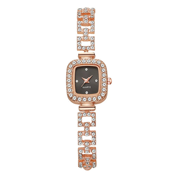Women's Alloy Square Diamond Bracelet Quartz Watch Fashion Style