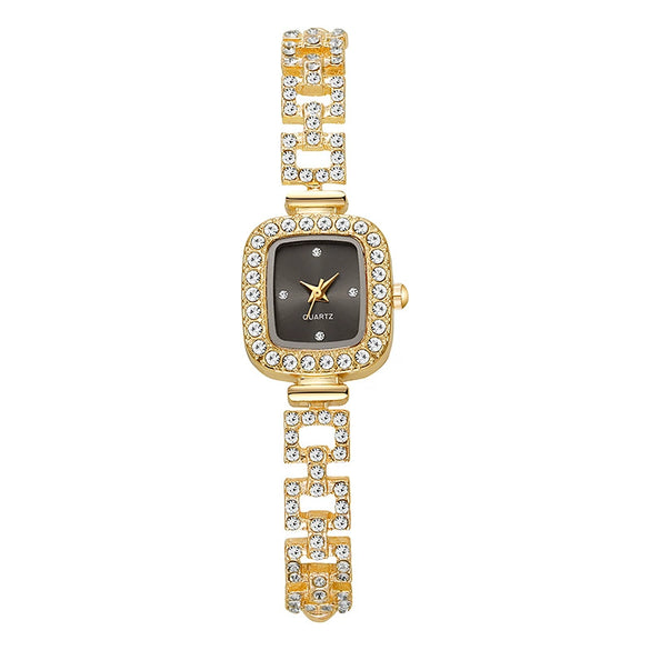 Women's Alloy Square Diamond Bracelet Quartz Watch Fashion Style