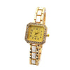Women's Alloy Square Diamondencrusted Oildropping Bracelet Watch Casual Style