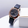Women's Alloy Square Fashion Quartz Watch With Pu Strap And Diamondencrusted Design