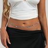 Women's Alloy Square Gemstone Waist Chain Sparkling Diamond Body Chain With Lobster Clasp Fashion Accessory