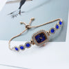 Women's Alloy Square Quartz Bracelet Watch Fashion Diamondencrusted