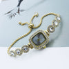 Women's Alloy Square Quartz Bracelet Watch Fashion Diamondencrusted