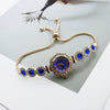 Women's Alloy Stainless Steel Luxury Elegant Fashion Quartz Watch With Chalcedony Bracelet And Pull Rope Free Adjustment