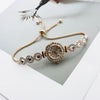Women's Alloy Stainless Steel Luxury Elegant Fashion Quartz Watch With Chalcedony Bracelet And Pull Rope Free Adjustment