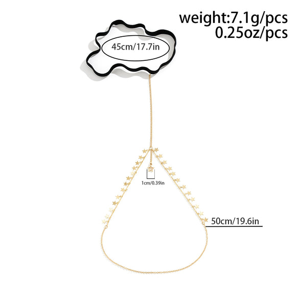 Women's Alloy Star Pendant Tassel Thigh Chain With Artificial Gemstones And Semiprecious Stones Inlay