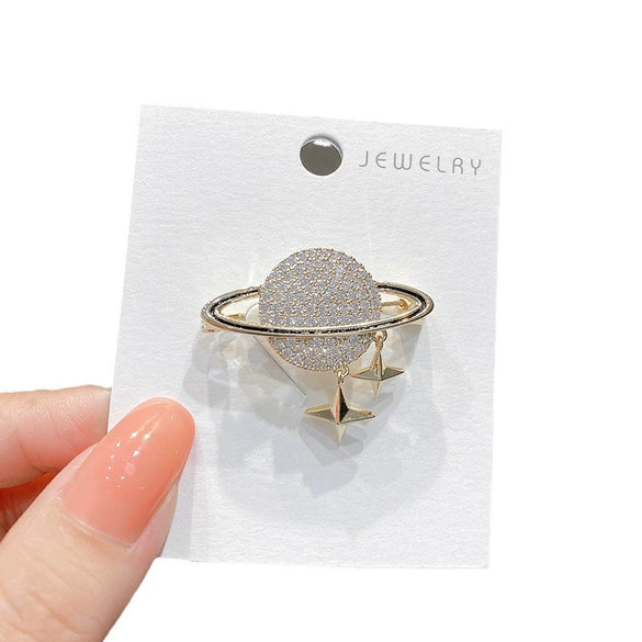 Women's Alloy Star Tassel Brooch Electroplated For Suit Jacket Woolen Coat Fashion Accessory