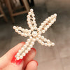 Women's Alloy Starfish Pearl Rhinestone Hairpin Electroplated Duckbill Clip Shark Clip Headwear