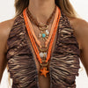 Women's Alloy Starfish Seashell And Fish Pendant Necklace With Handmade Nylon Rope Chain For Layered Vacation Style