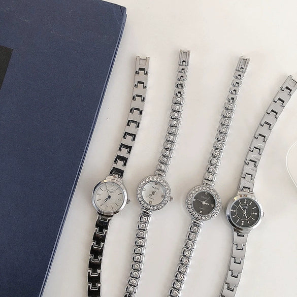 Women's Alloy Steel Band Fashion Compact Dial Bracelet Watch