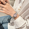 Women's Alloy Steel Belt Quartz Watch With Round Dial And Butterfly Double Snap Button Leisure Style