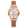 Women's Alloy Strap Cartoon Style Round Dial Quartz Watch With Rose Gold And Diamond Inlay