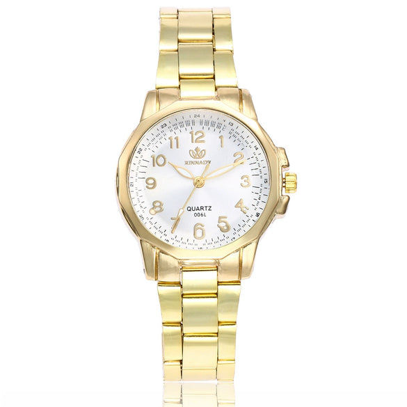 Women's Alloy Strap Casual Round Dial Quartz Watch