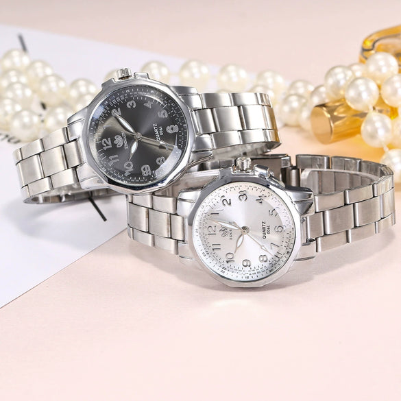 Women's Alloy Strap Casual Round Dial Quartz Watch