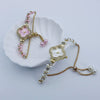 Women's Alloy Strap Flower Shape Fashion Watch With Pearl Diamond Four Leaf Clover Design
