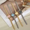 Women's Alloy Strap Round Dial Casual Retro Light Luxury Student Watch