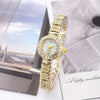 Women's Alloy Strap Round Dial Diamondencrusted Luxury Leisure Watch