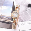Women's Alloy Strap Round Dial Diamondencrusted Luxury Leisure Watch