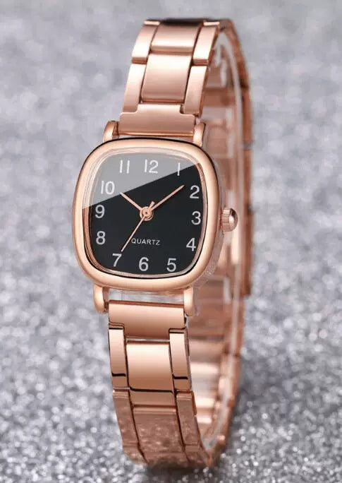 Women's Alloy Strap Round Dial Quartz Watch Simple And Versatile Style