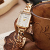 Women's Alloy Strap Square Hollow Fashion Leisure Watch With Stainless Steel Buckle