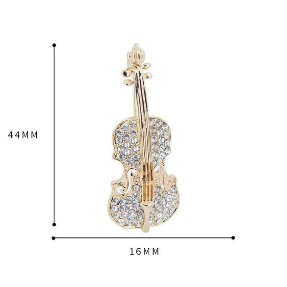 Women's Alloy Suit Brooch Electroplated Natural Style Violin Pin For Cardigan Shawl