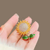 Women's Alloy Sunflower Brooch With Electroplating Treatment Natural Style