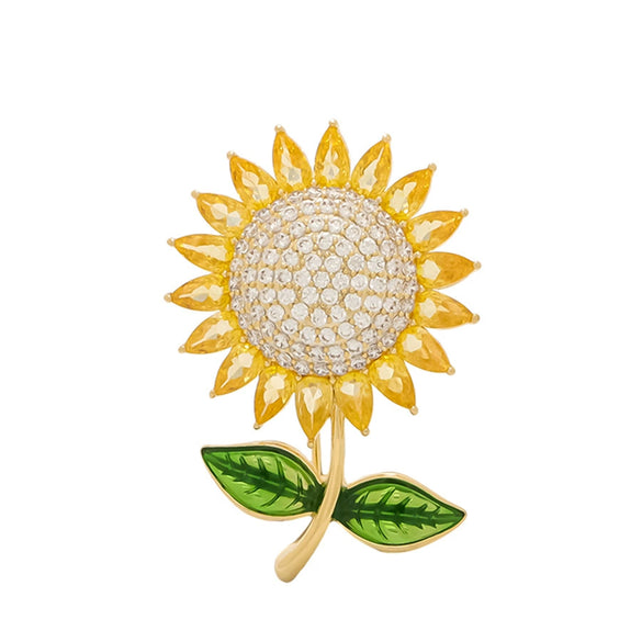 Women's Alloy Sunflower Brooch With Electroplating Treatment Natural Style