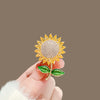 Women's Alloy Sunflower Brooch With Electroplating Treatment Natural Style