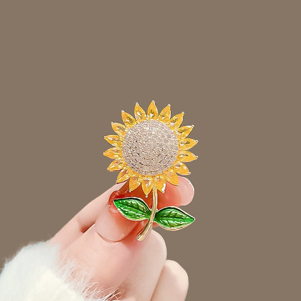 Women's Alloy Sunflower Brooch With Electroplating Treatment Natural Style