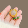Women's Alloy Sunflower Crystal Brooch With Electroplating Treatment