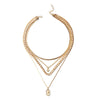 Women's Alloy Sunflower Pendant Necklace With Electroplated Geometric Rhombus Layered Chain Design