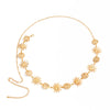 Women's Alloy Sunflower Round Patchwork Waist Chain With Pleated Body Chain Design And Lobster Clasp