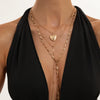 Women's Alloy Threedimensional Heart Pendant Necklace With Geometric Yshaped Tassel Chain Plated Sweet And Cool Layered Jewelry