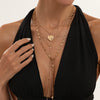 Women's Alloy Threedimensional Heart Pendant Necklace With Geometric Yshaped Tassel Chain Plated Sweet And Cool Layered Jewelry