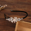 Women's Alloy Velvet Headband With Pearl Butterfly And Rhinestone Electroplated