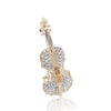 Women's Alloy Violin Antilight Brooch Electroplated Natural Style For Suit Cardigan Shawl