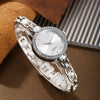 Women's Alloy Watch And Gemstone Bracelet With Round Dial And Horseshoe Buckle Leisure Style