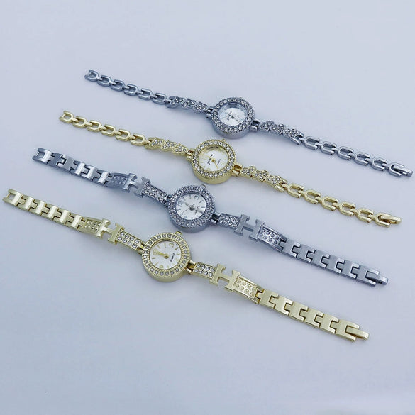 Women's Alloy Watch Round Dial Creative Letters Diamondencrusted Leisure Style