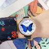 Women's Alloy Watch With Blue Butterfly Design Simple Elegant Fashion Style