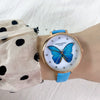Women's Alloy Watch With Blue Butterfly Design Simple Elegant Fashion Style