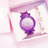 Women's Alloy Watch With Magnet Buckle And Round Dial Leisure Style