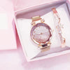 Women's Alloy Watch With Magnet Buckle And Round Dial Leisure Style