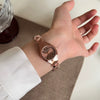 Women's Alloy Watch With Oval Dial Thin Alloy Strap Medieval Style Compact Simple Fresh Chic Retro
