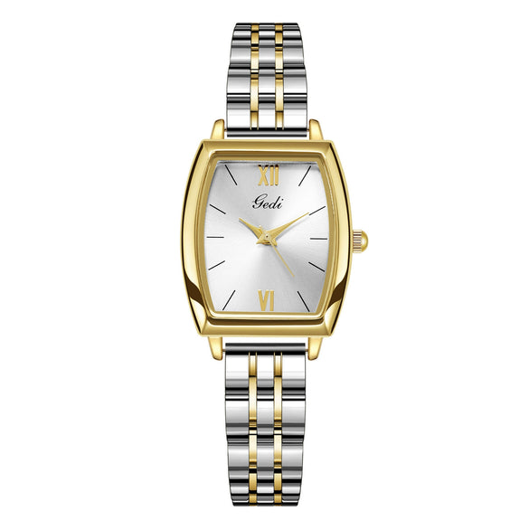 Women's Alloy Watch With Rectangle Dial And Stainless Steel Clasp French Retro Elegant Style