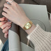 Women's Alloy Watch With Rectangle Dial And Stainless Steel Clasp French Retro Elegant Style