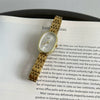 Women's Alloy Watch With Rose Gold Buckle Round Dial And Onion Crown Simple Elegant Retro Leisure Style