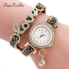 Women's Alloy Watch With Round Dial And Letter Pendant Leisure Style