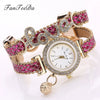 Women's Alloy Watch With Round Dial And Letter Pendant Leisure Style